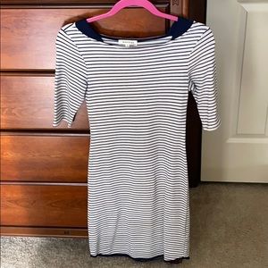 Navy and white stripe dress